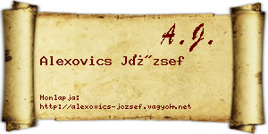 Alexovics József névjegykártya