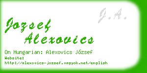 jozsef alexovics business card