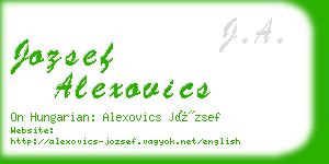 jozsef alexovics business card